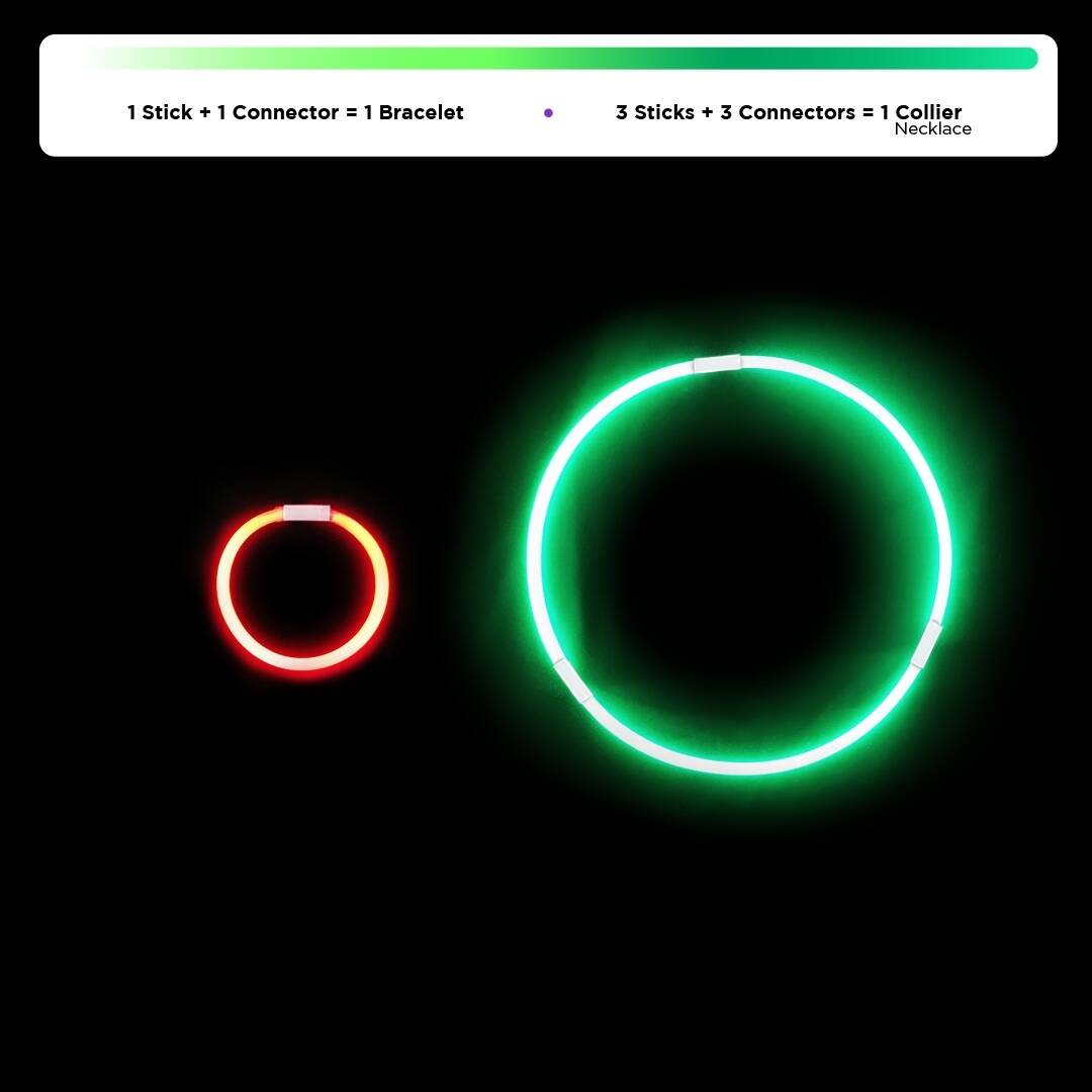 100 BRACELETS FLUO MULTICOLORES