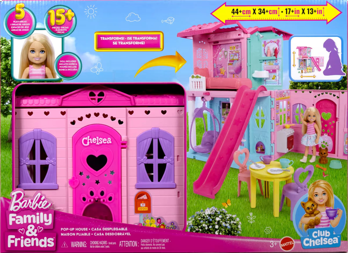 BARBIE LA MAISON TRANSFORMABLE DE CHELSEA AVEC ACCESSOIRES