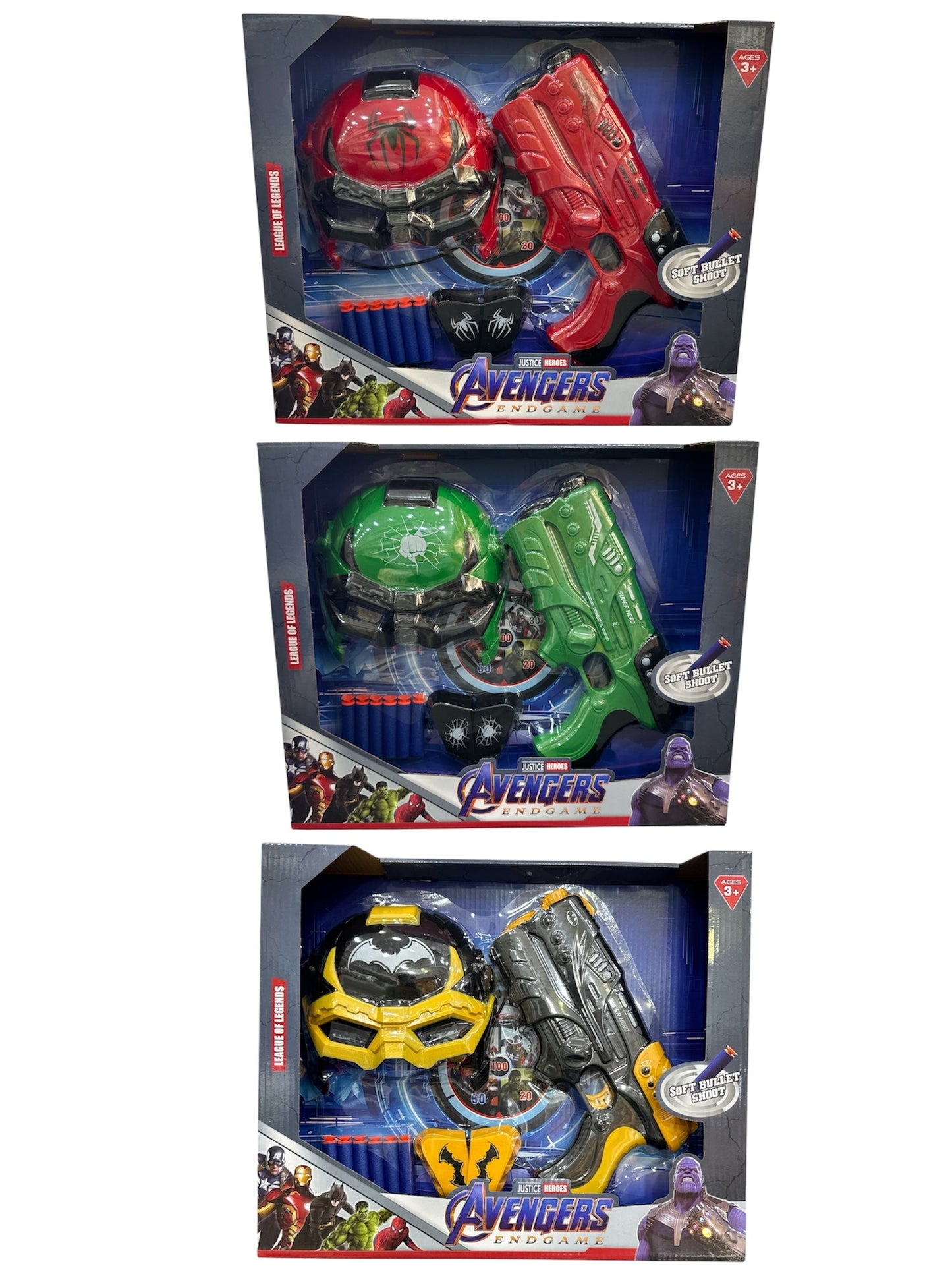 SET SUPERHEROS MASQUE + PISTOLET 789-1