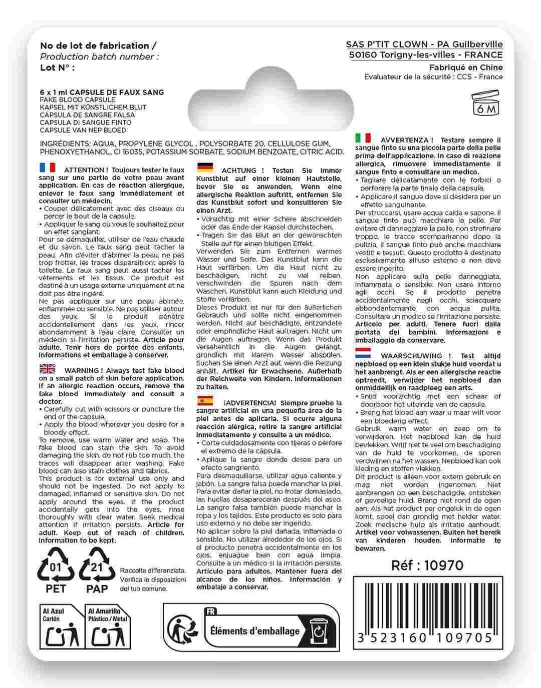 PACK 6 CAPSULES DE SANG