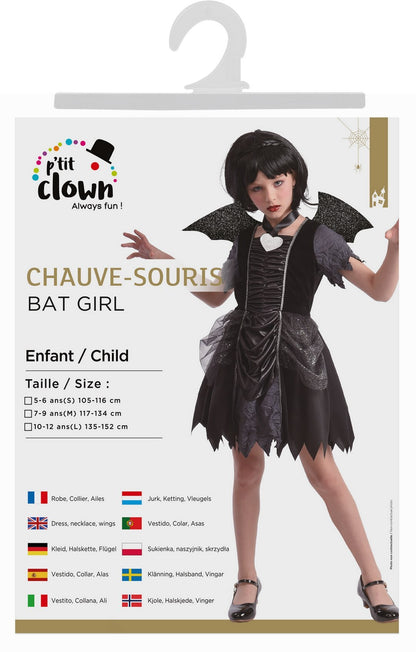 COSTUME CHAUVE-SOURIS NOIR 105-116 CM 5/6 ANS