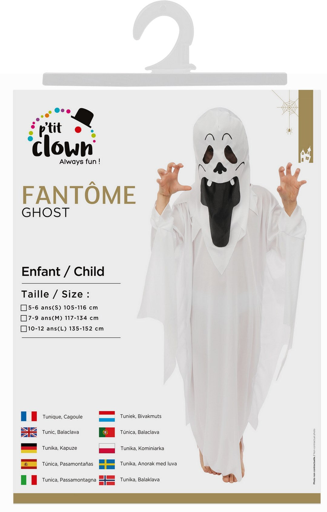COSTUME FANTÔME 5/6 ANS 105-116CM