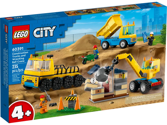 60391 LEGO CITY CONSTRUCTION TRUCKS AND WRECKING BALL CRANE