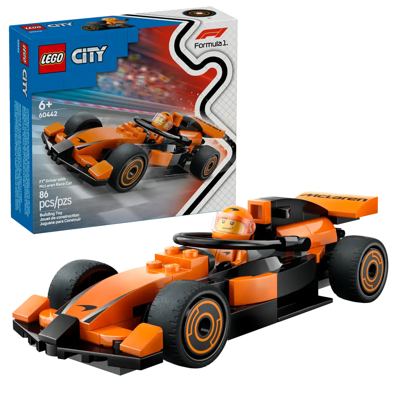 60442 LEGO CITY F1 DRIVER WITH MCLAREN RACE CAR