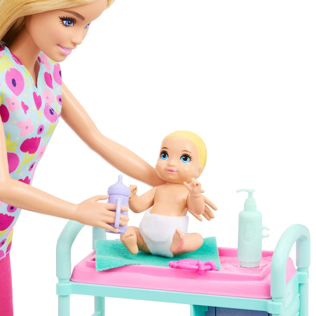 COFFRET BARBIE POUPÉE BLONDE ET 2 POUPÉES BÉBÉS